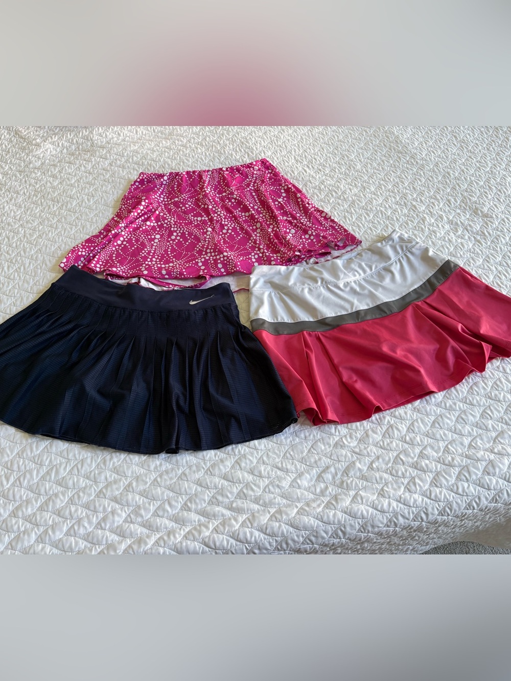 Lot of 3 Women’s Athletic Tennis Skirts. Nike, Fila, Gottex Size Medium